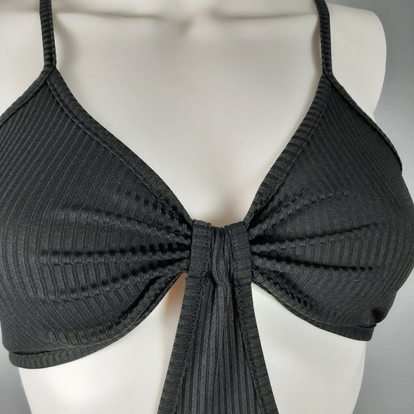 DO MY SELF Womens Jumpsuit Size Large Black Ribbed Knit One Piece Cropped - Picture 4 of 8